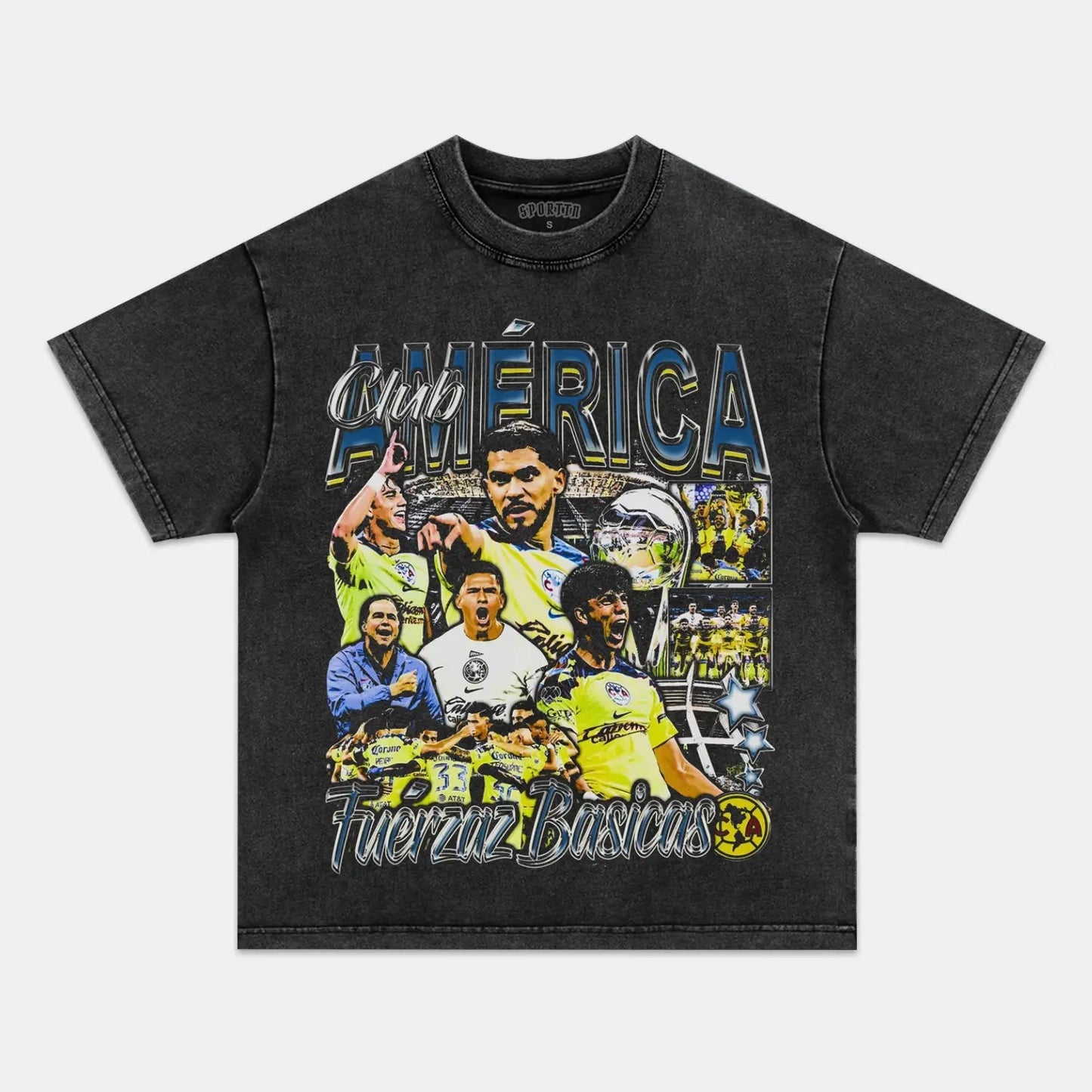 Unisex-Adult Ultra Cotton Washed T-Shirt Graphic  CLUB AMERICA TEE