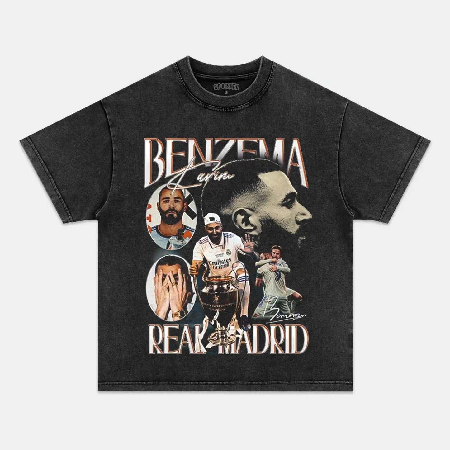 Unisex-Adult Ultra Cotton Washed T-Shirt Graphic  KARIM BENZEMA TEE