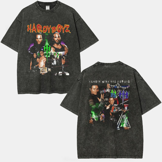 Unisex-Adult Ultra Cotton Washed T-Shirt Graphic  HARDY BOYZ V4 TEE