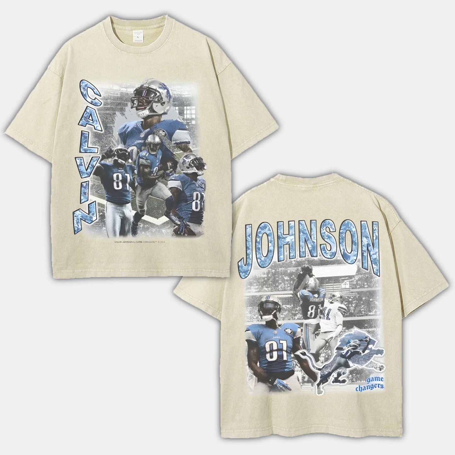 Unisex-Adult Ultra Cotton Washed T-Shirt Graphic CALVIN JOHNSON TEE