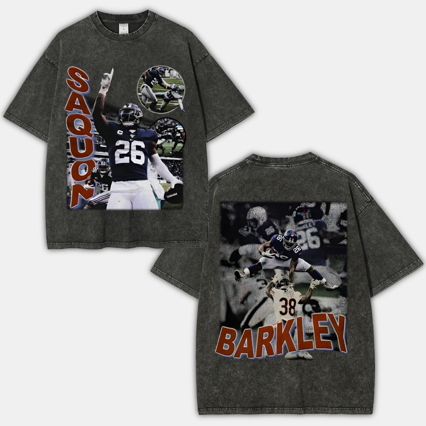 Unisex-Adult Ultra Cotton Washed T-Shirt Graphic SAQUON V2 TEE - [DS]