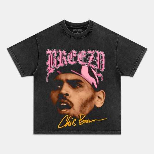 Unisex-Adult Ultra Cotton Washed T-Shirt Graphic  CHRIS BROWN TEE