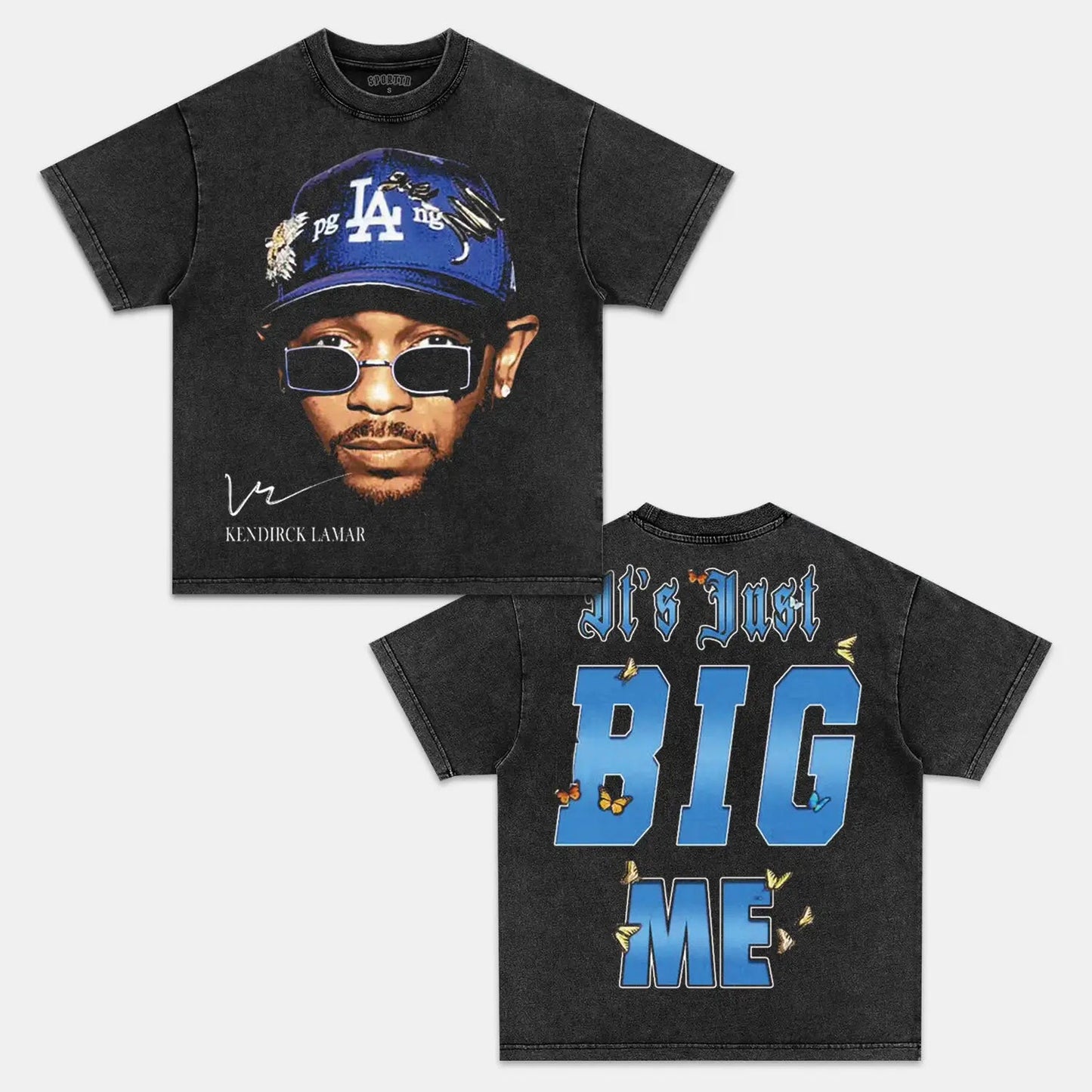 Unisex-Adult Ultra Cotton Washed T-Shirt Graphic  KENDRICK LAMAR- IT'S JUST BIG ME V2 TEE