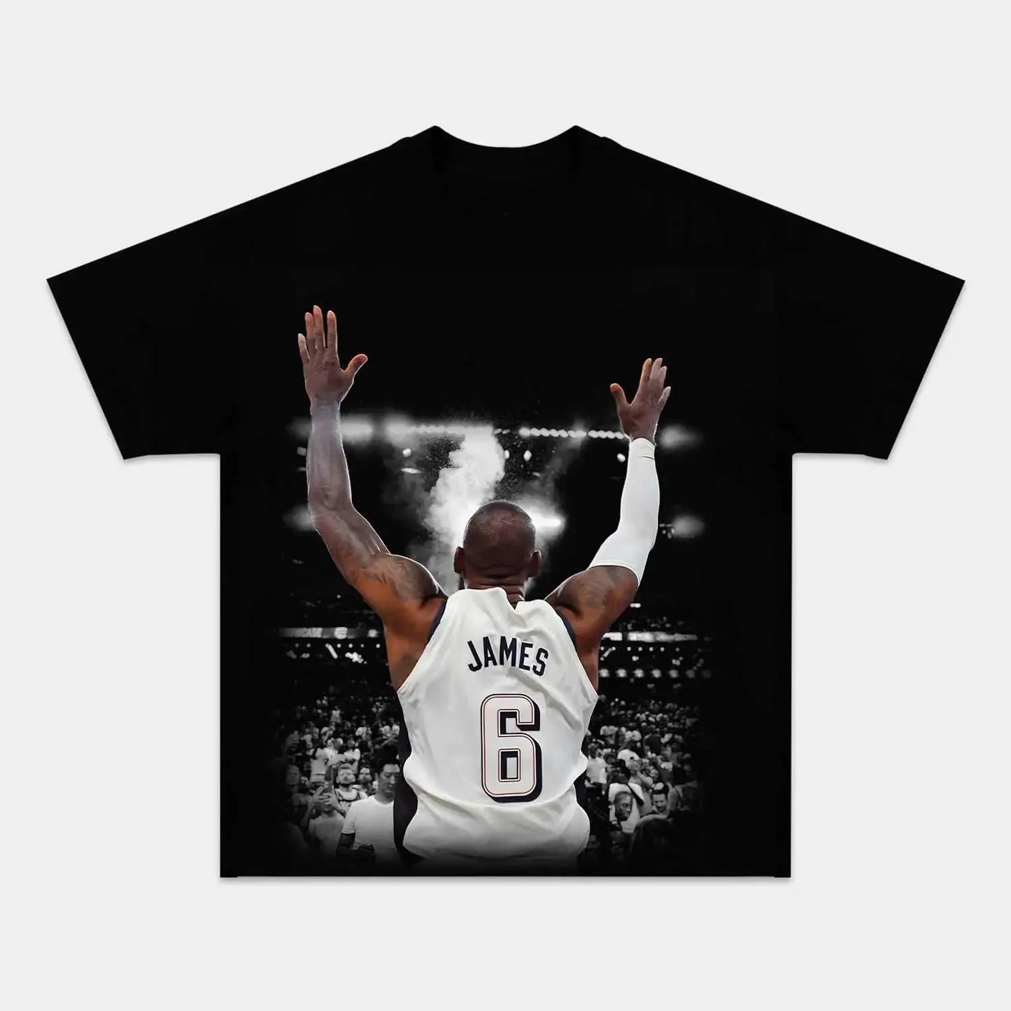 Unisex-Adult Ultra Cotton Washed T-Shirt Graphic  USA TEAM-LEBRON JAMES VINTAGE TEE