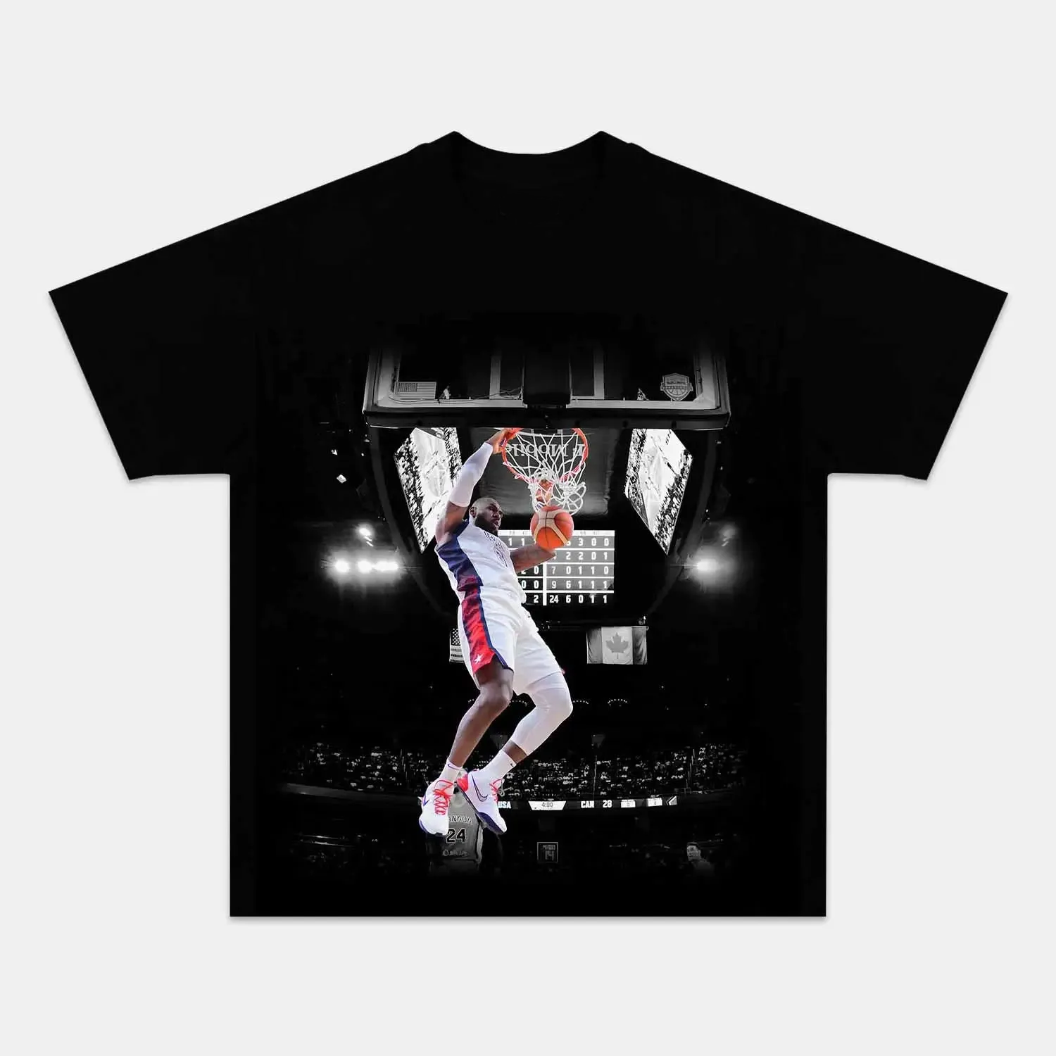 Unisex-Adult Ultra Cotton Washed T-Shirt Graphic  USA TEAM-LEBRON JAMES 7.13 VINTAGE TEE