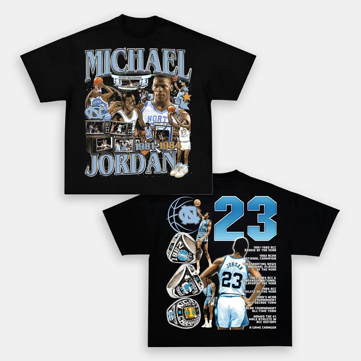 Unisex-Adult Ultra Cotton Washed T-Shirt Graphic  UNC JORDAN TEE