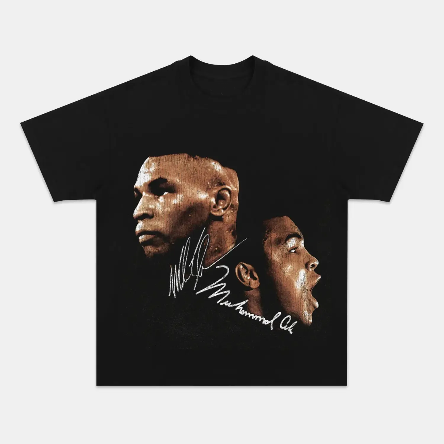 Unisex-Adult Ultra Cotton Washed T-Shirt Graphic  Tyson vs. Ali Big Face TEE