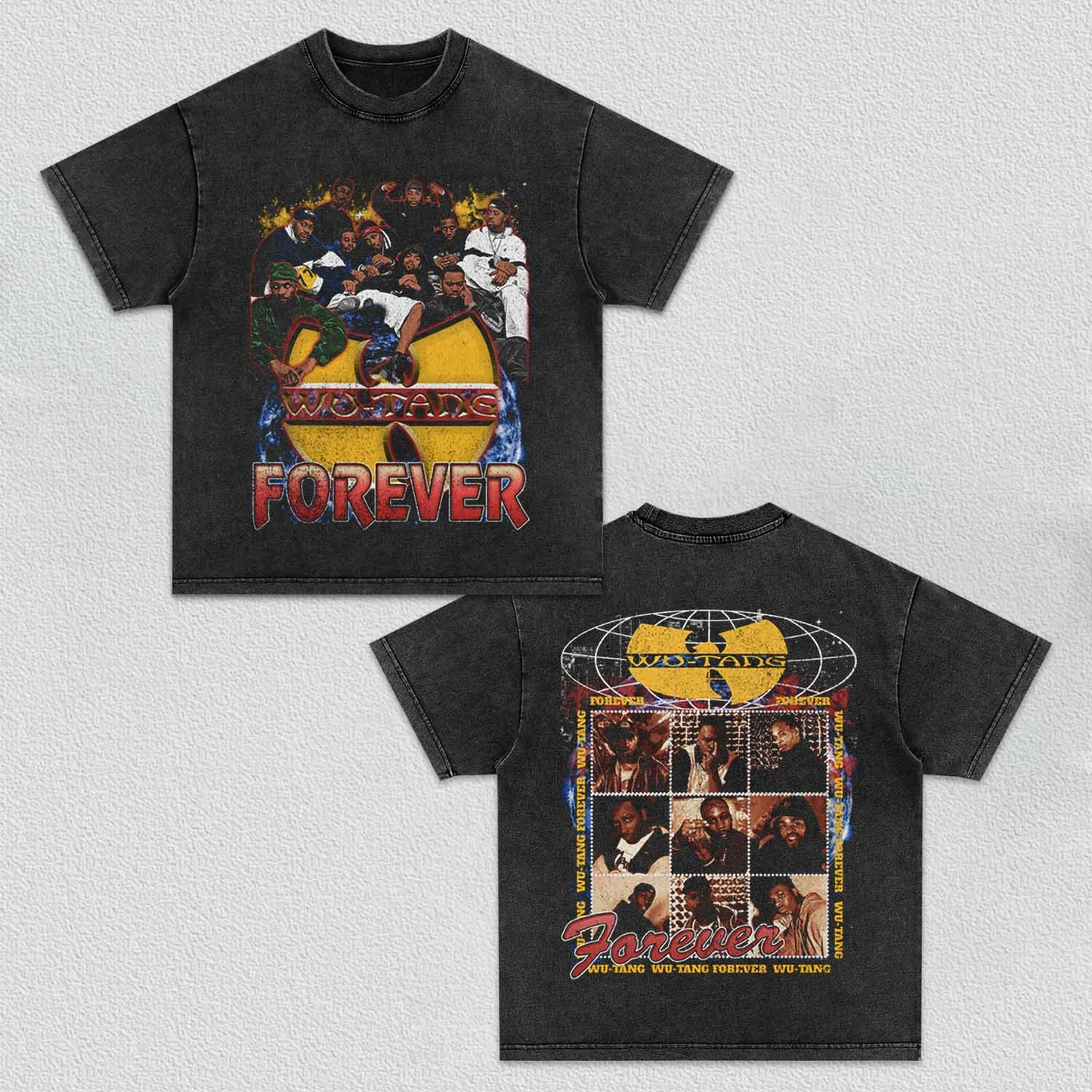 Unisex-Adult Ultra Cotton Washed T-Shirt Graphic    Wu Forever TEE (Men&Women)