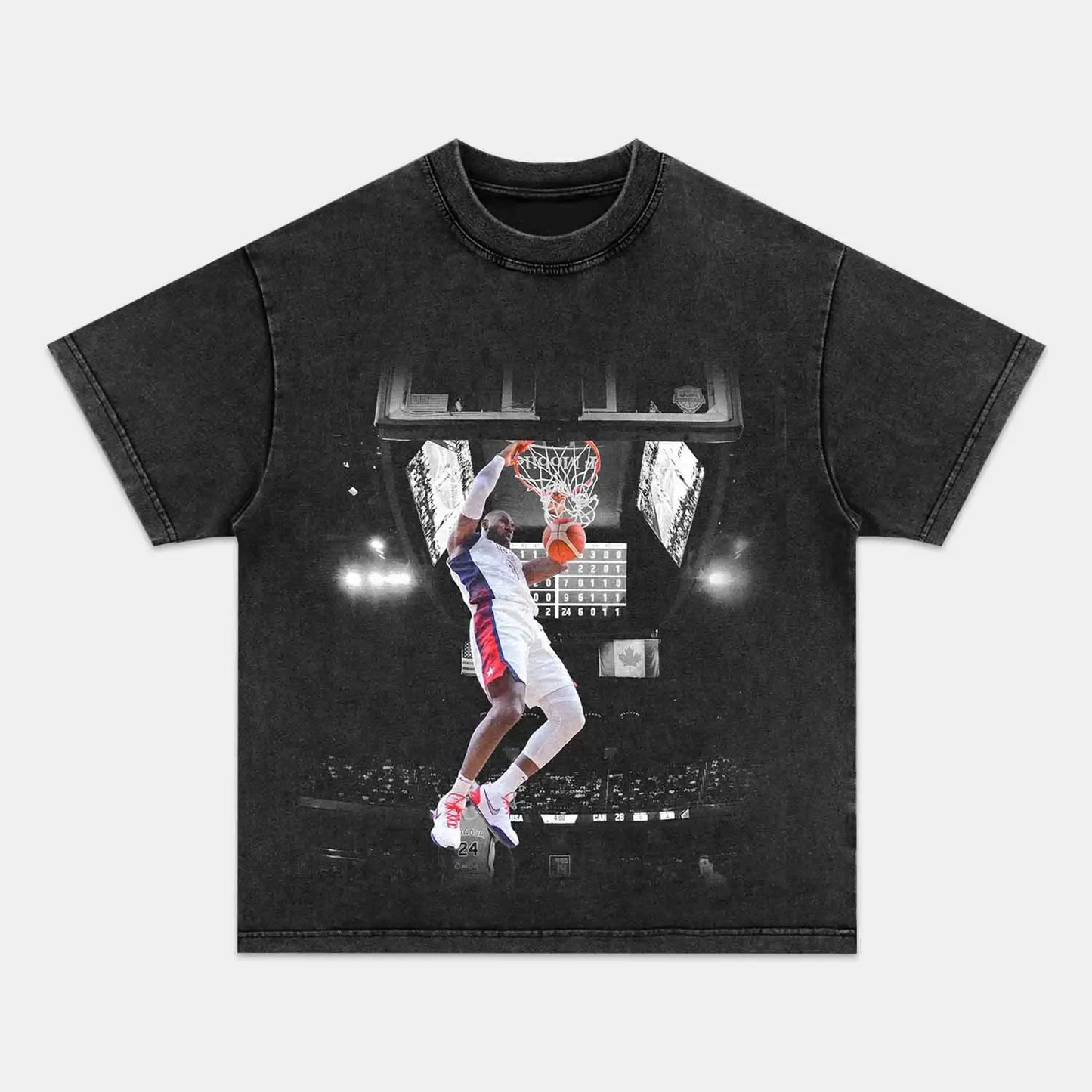 Unisex-Adult Ultra Cotton Washed T-Shirt Graphic  USA TEAM-LEBRON JAMES 7.13 VINTAGE TEE