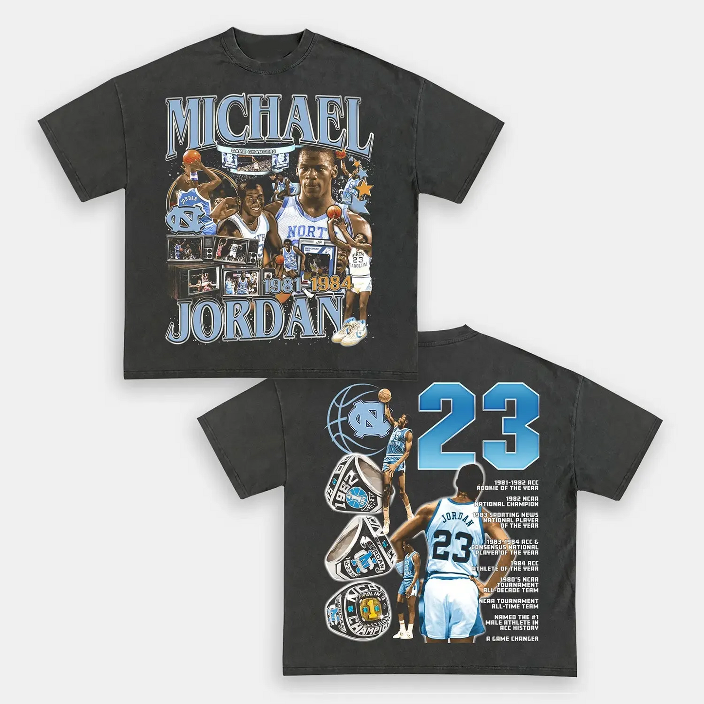 Unisex-Adult Ultra Cotton Washed T-Shirt Graphic  UNC JORDAN TEE