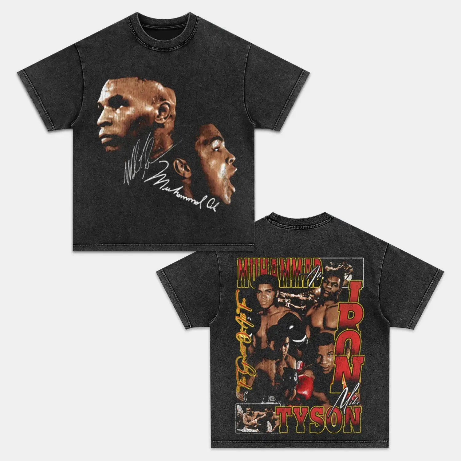 Unisex-Adult Ultra Cotton Washed T-Shirt Graphic  Tyson vs. Ali TEE