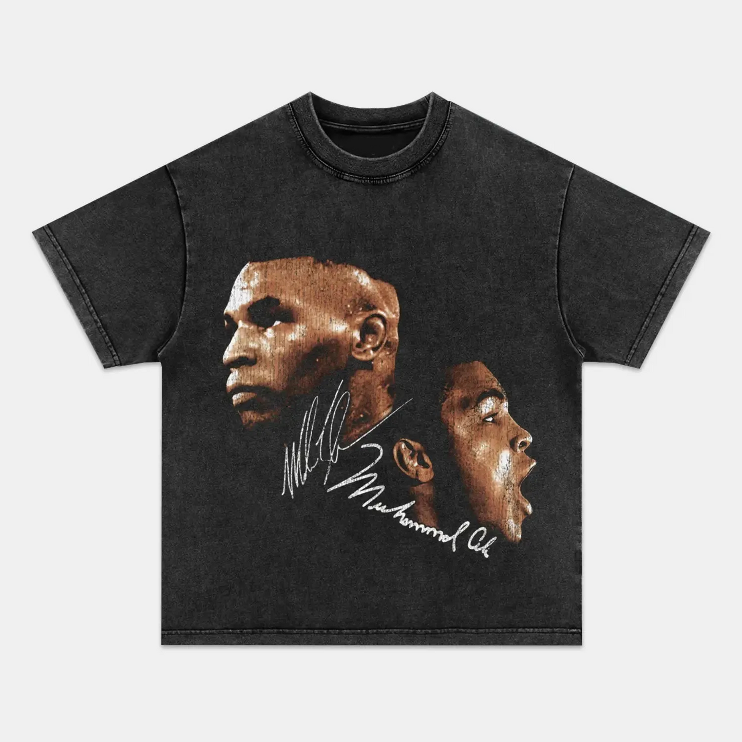 Unisex-Adult Ultra Cotton Washed T-Shirt Graphic  Tyson vs. Ali Big Face TEE