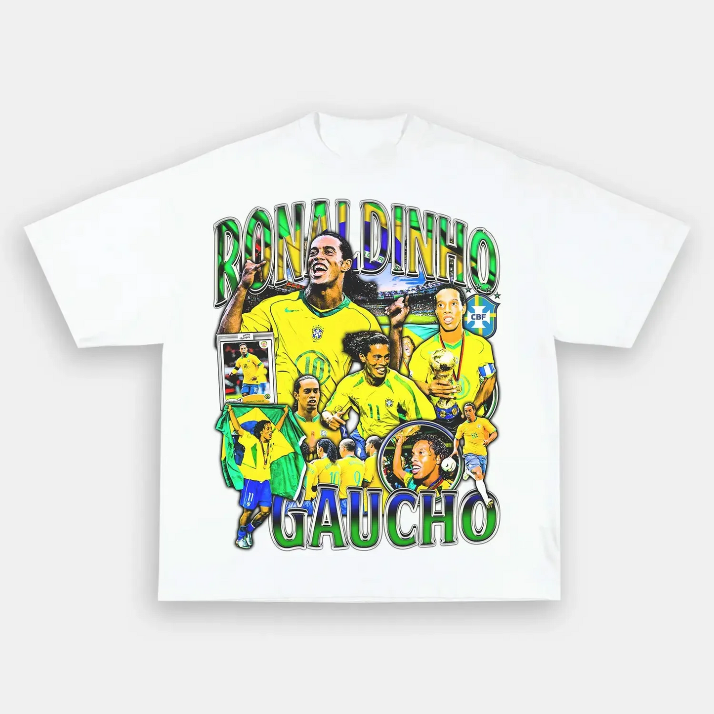 Unisex-Adult Ultra Cotton Washed T-Shirt Graphic  RONALDINHO TEE