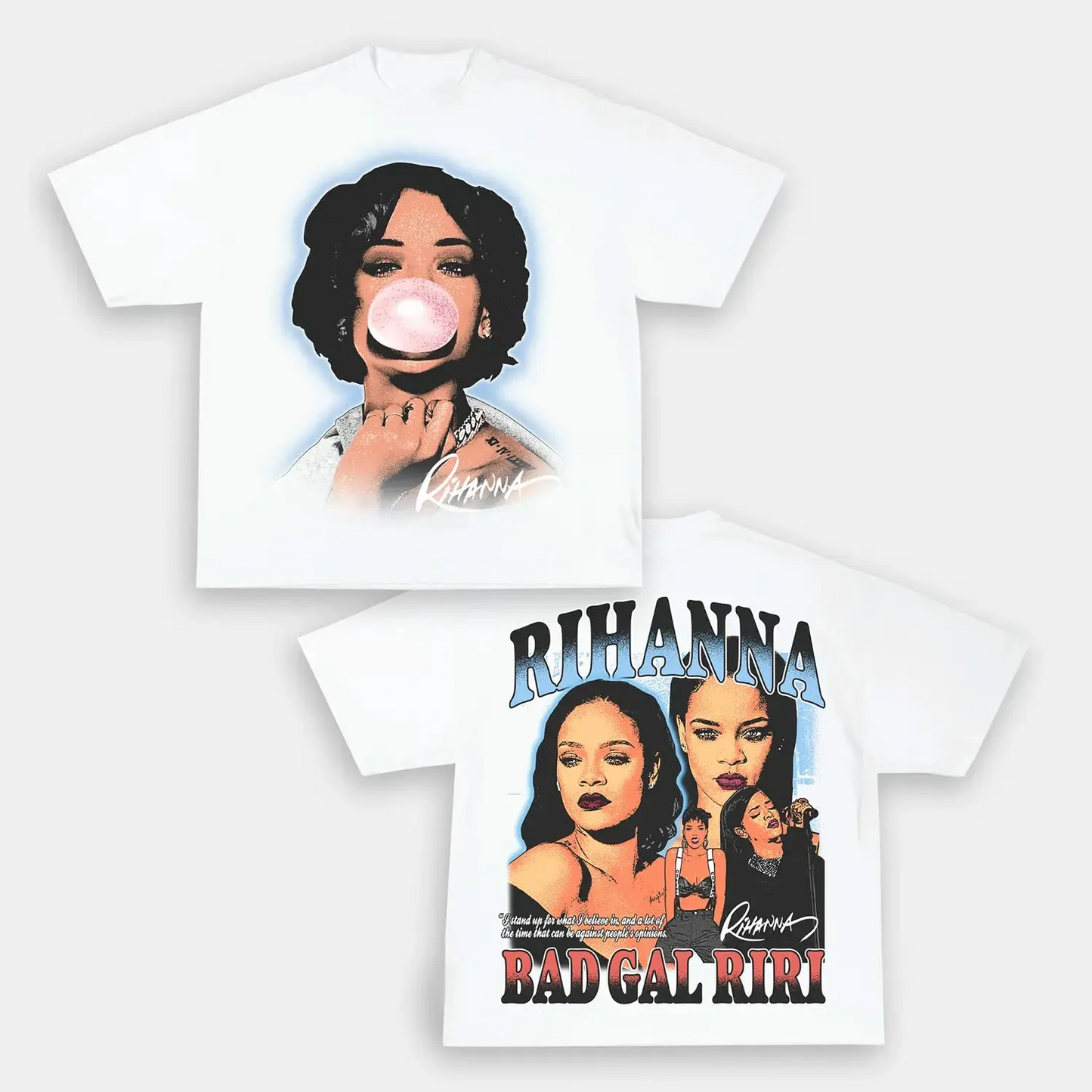 Unisex-Adult Ultra Cotton Washed T-Shirt Graphic  RIHANNA TEE