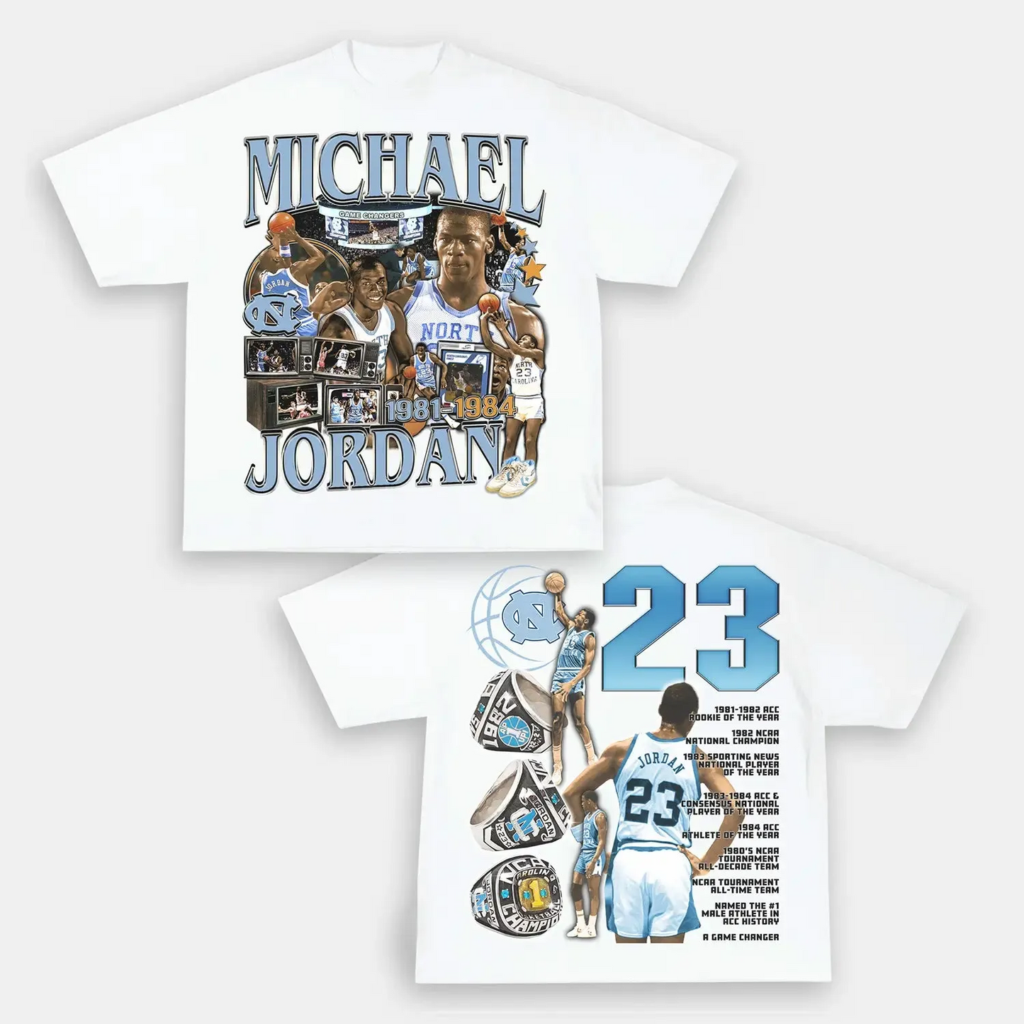 Unisex-Adult Ultra Cotton Washed T-Shirt Graphic  UNC JORDAN TEE