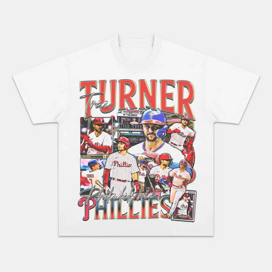 Unisex-Adult Ultra Cotton Washed T-Shirt Graphic  TREA TURNER - PHILLIES TEE