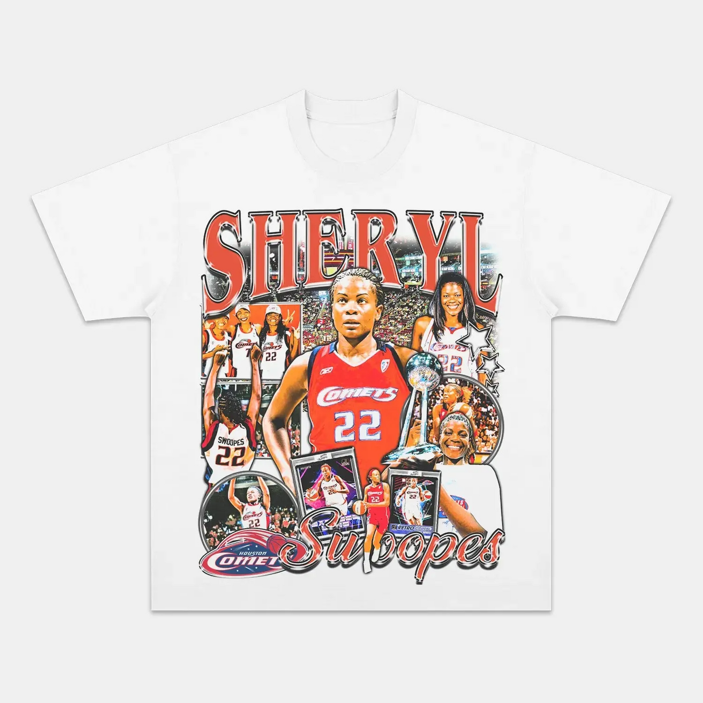 Unisex-Adult Ultra Cotton Washed T-Shirt Graphic  SHERYL SWOOPES TEE