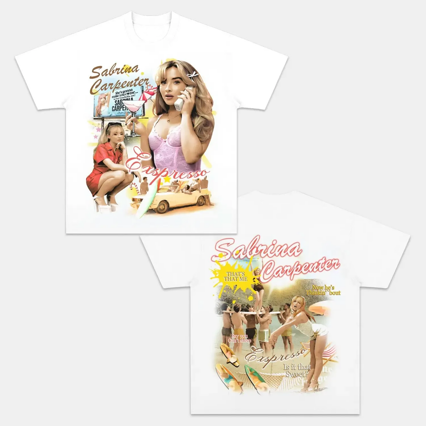 Unisex-Adult Ultra Cotton Washed T-Shirt Graphic  SABRINA CARPENTER TEE