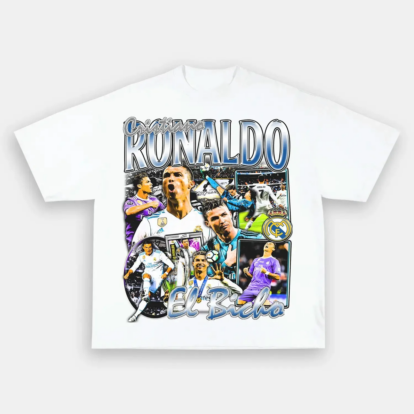 Unisex-Adult Ultra Cotton Washed T-Shirt Graphic  RONALDO REAL MADRID TEE