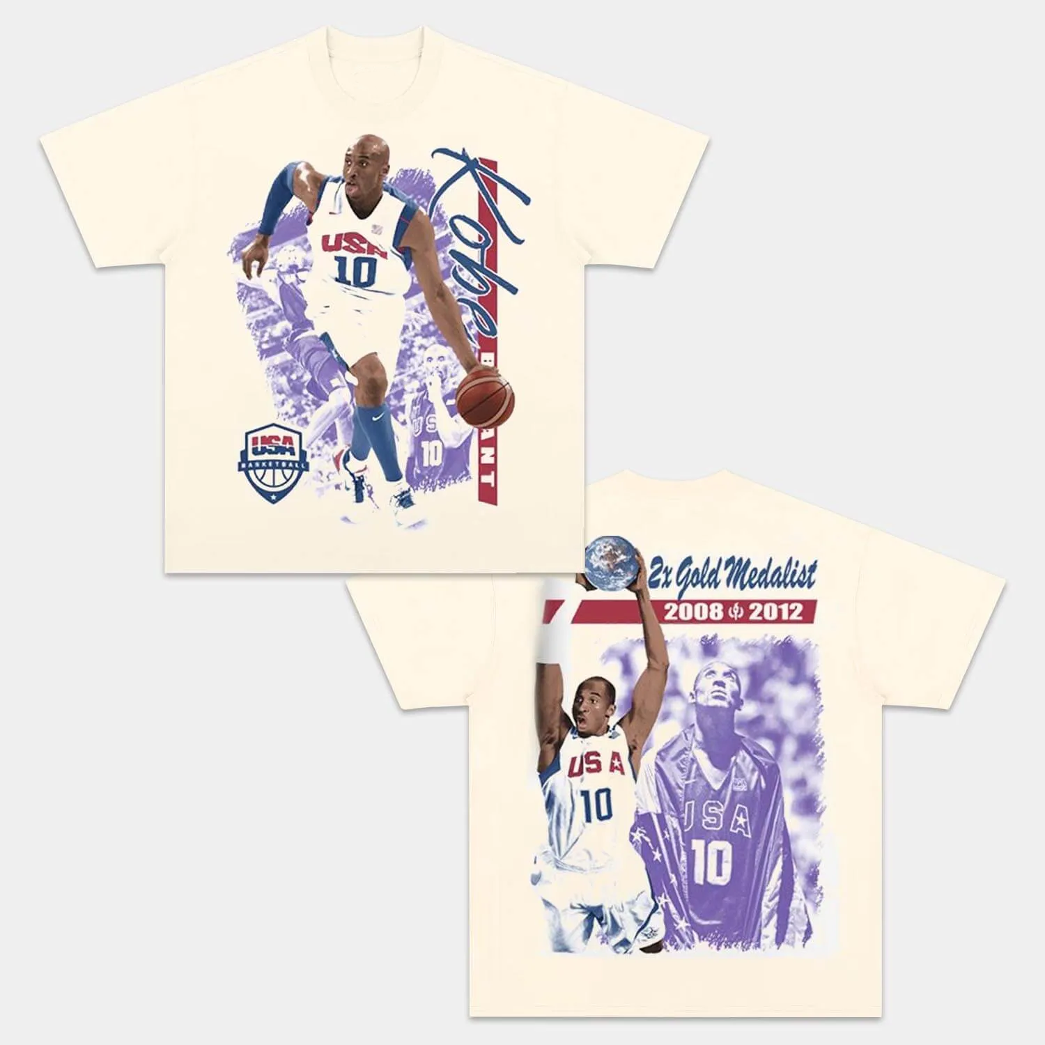 Unisex-Adult Ultra Cotton Washed T-Shirt Graphic  USA KOBE VINTAGE TEE