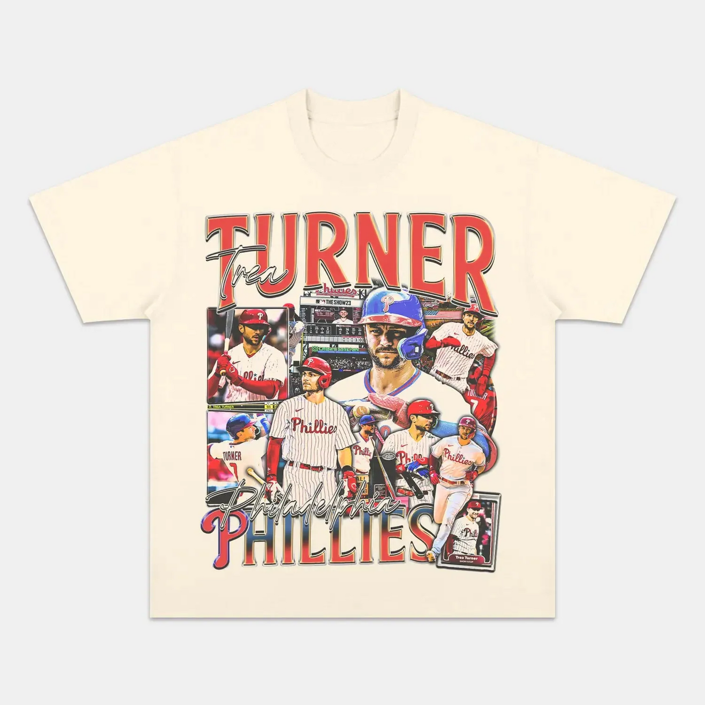 Unisex-Adult Ultra Cotton Washed T-Shirt Graphic  TREA TURNER - PHILLIES TEE