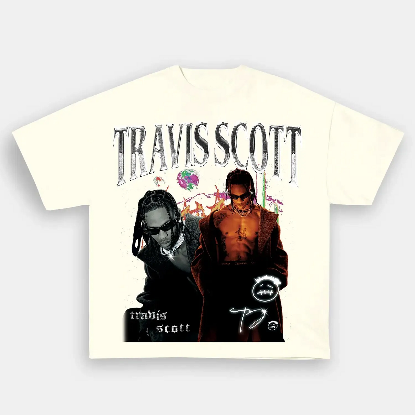 Unisex-Adult Ultra Cotton Washed T-Shirt Graphic  Travis Scott Tee