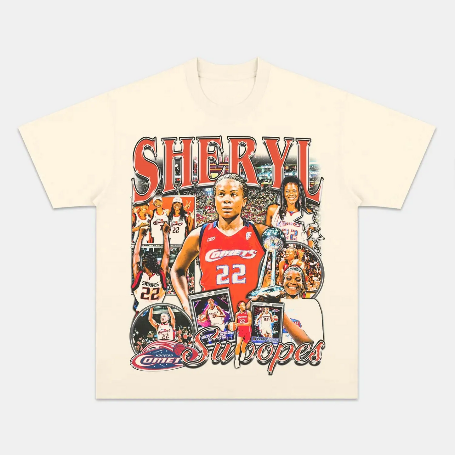 Unisex-Adult Ultra Cotton Washed T-Shirt Graphic  SHERYL SWOOPES TEE