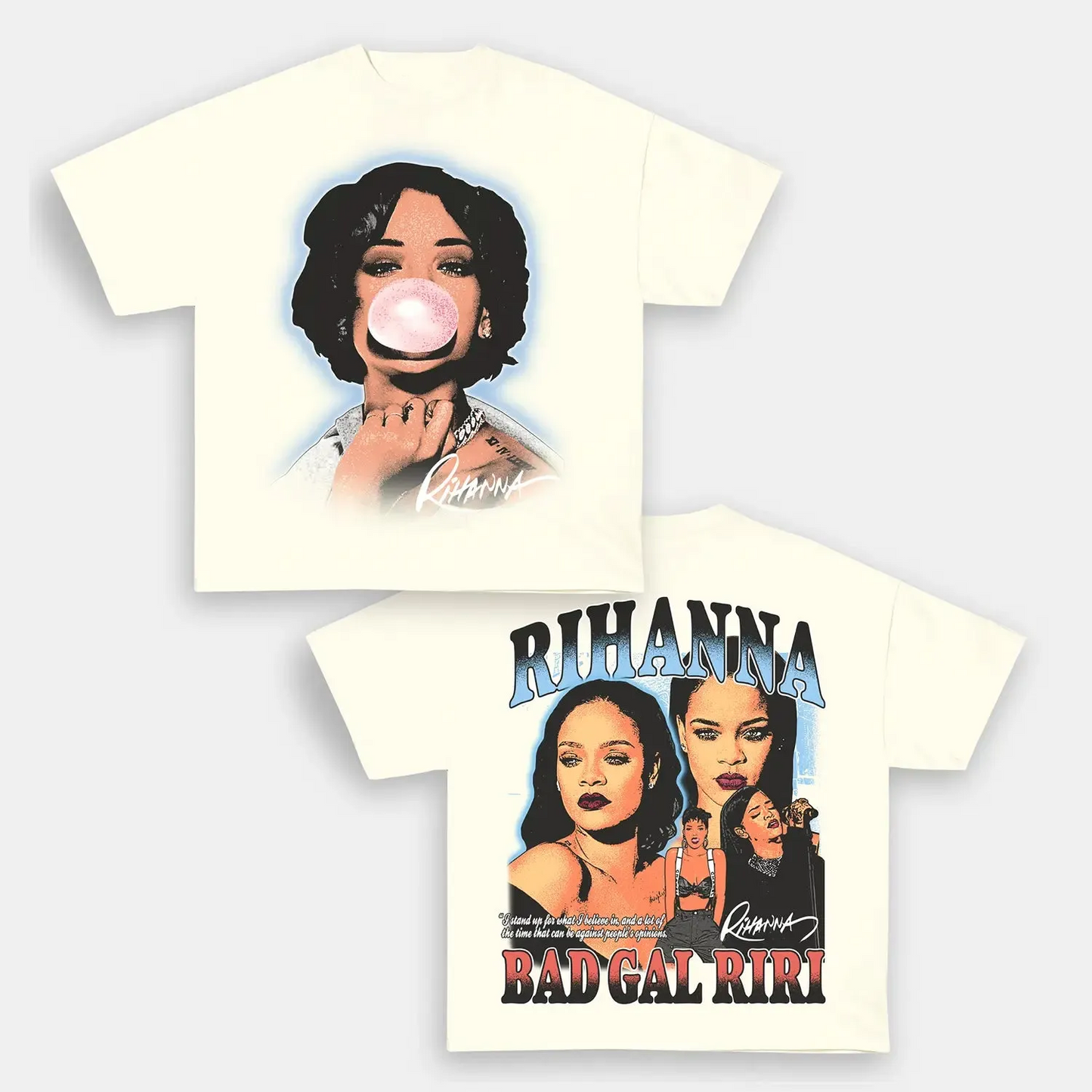 Unisex-Adult Ultra Cotton Washed T-Shirt Graphic  RIHANNA TEE