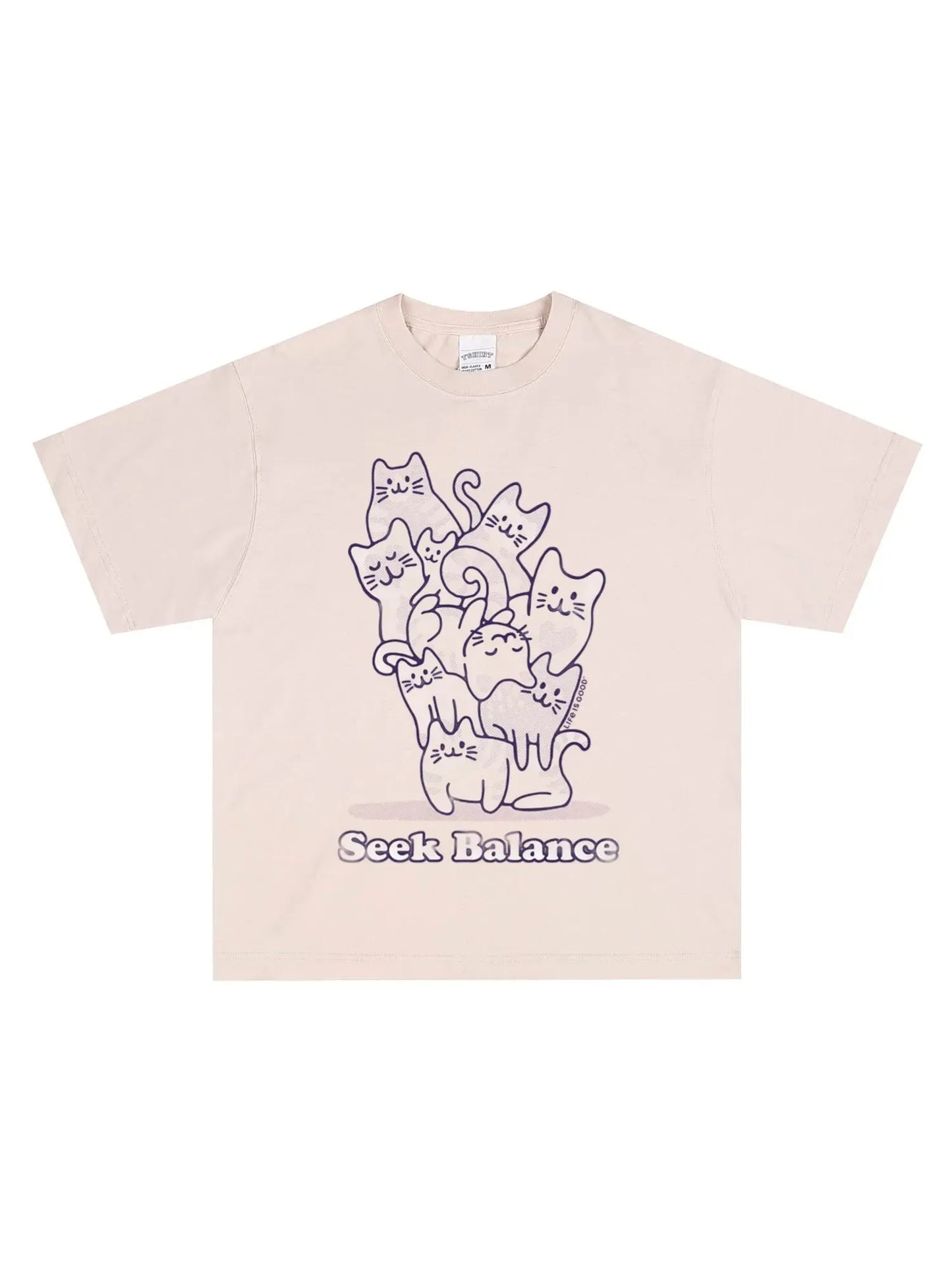 Seek Balance Cat Graphic Shirt - GraphThread