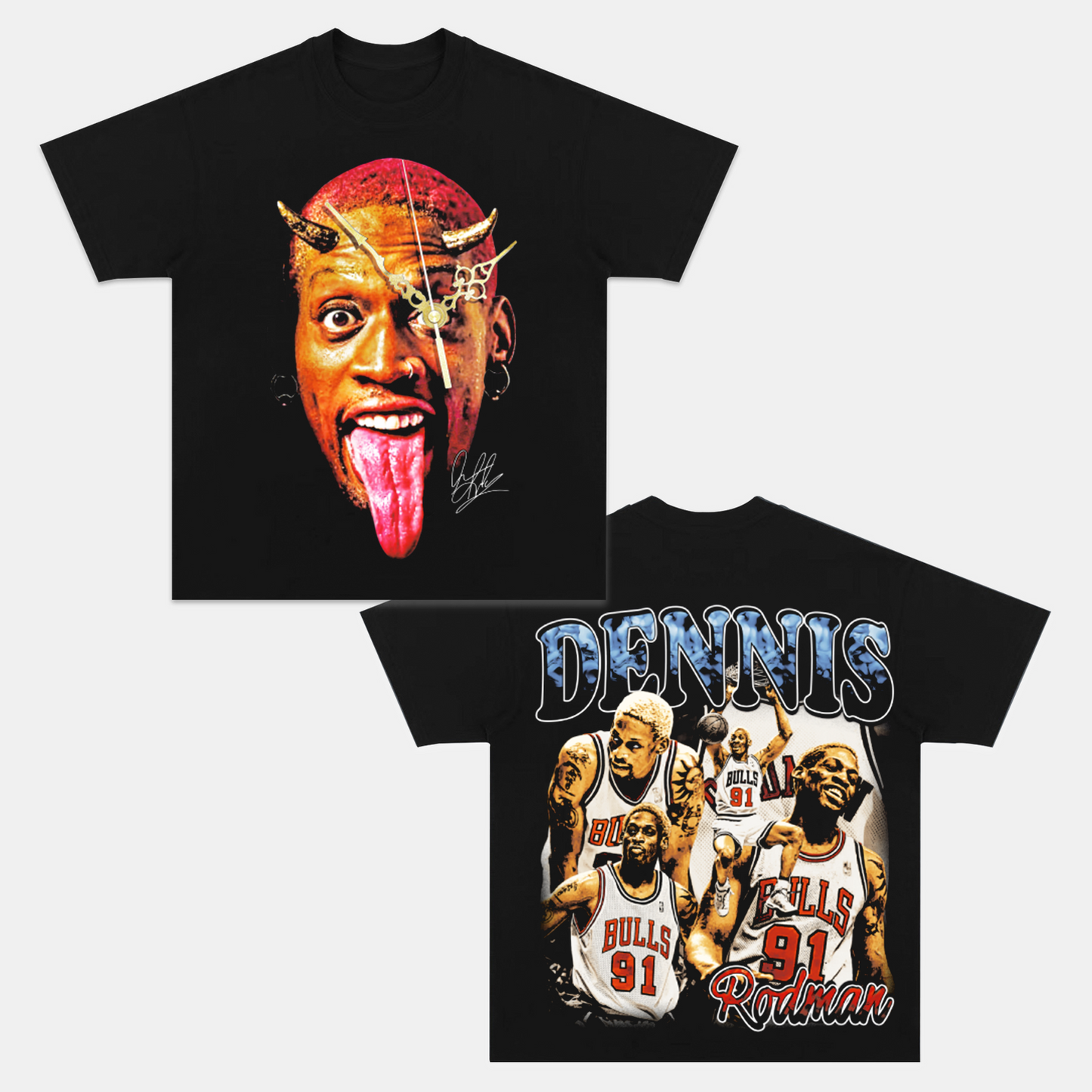 Unisex-Adult Ultra Cotton Washed T-Shirt Graphic Dennis Rodman Tee