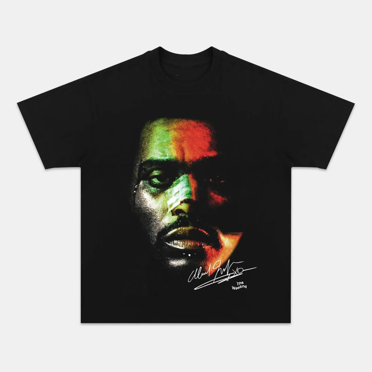 Unisex-Adult Ultra Cotton Washed T-Shirt Graphic  THE WEEKND BIG FACE TEE