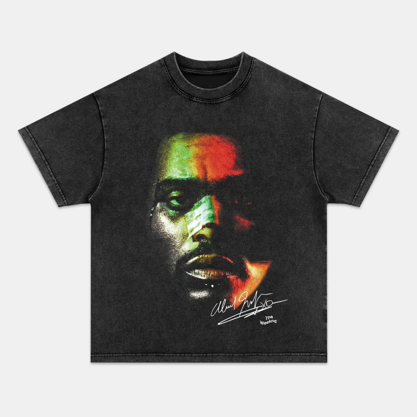 Unisex-Adult Ultra Cotton Washed T-Shirt Graphic  THE WEEKND BIG FACE TEE