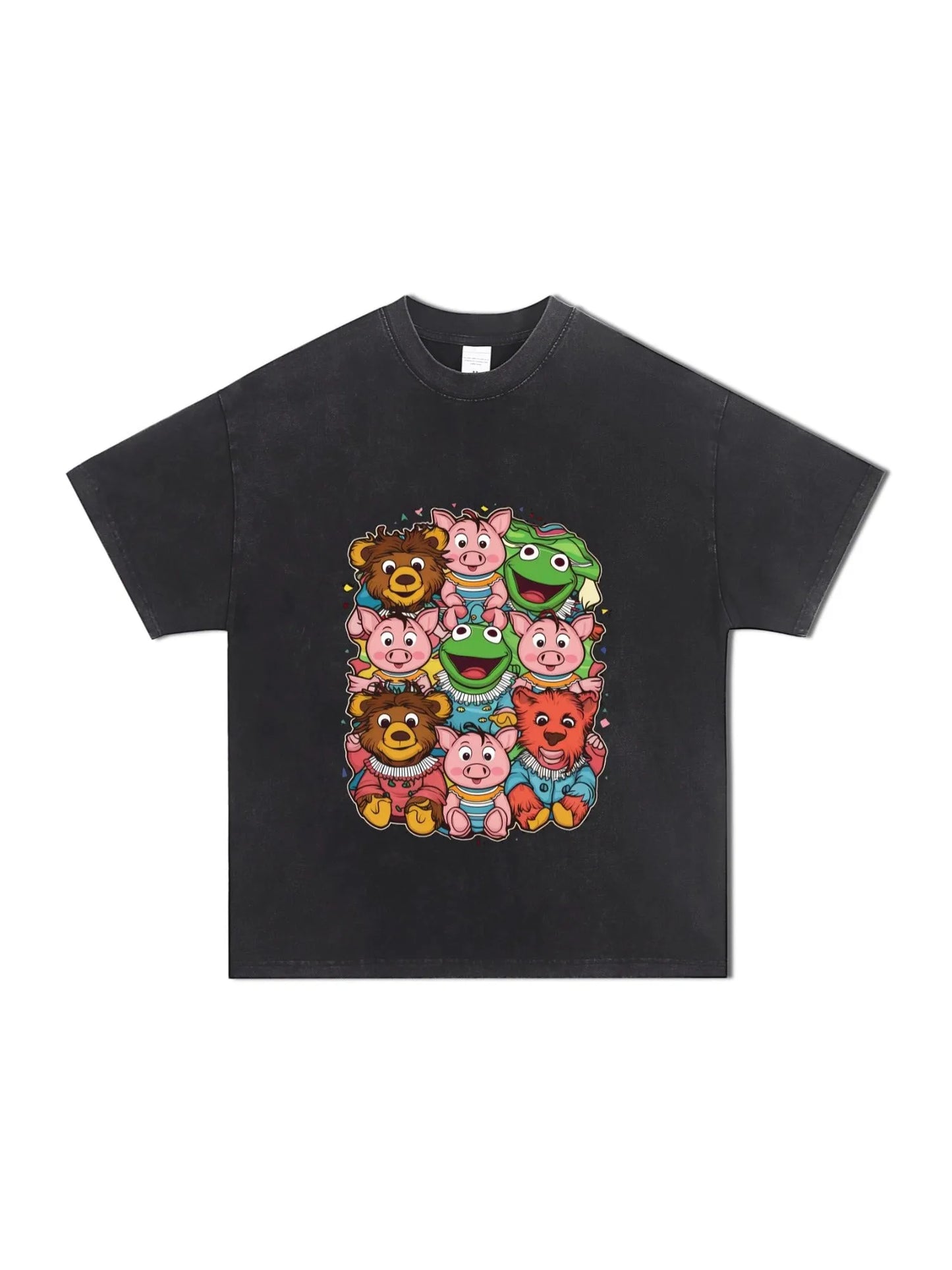 Retro Cartoon Animal Pals T-Shirt - GraphThread