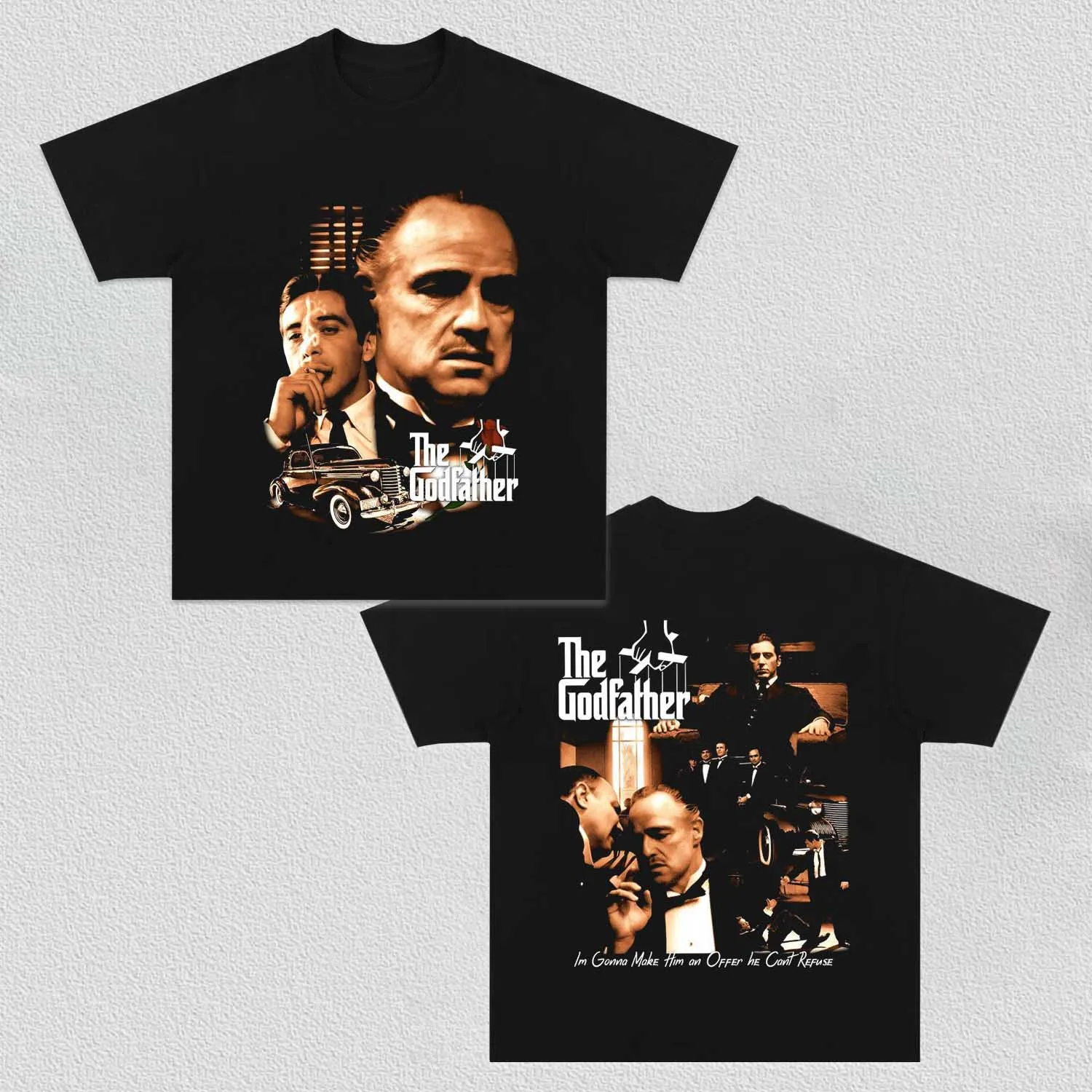 Unisex-Adult Ultra Cotton Washed T-Shirt Graphic  The Godfather TEE