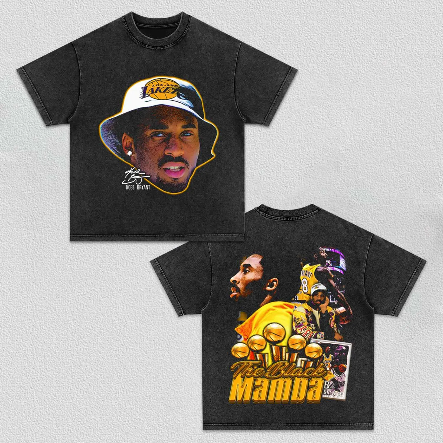 Unisex-Adult Ultra Cotton Washed T-Shirt Graphic  The Black Mamba Kobe TEE