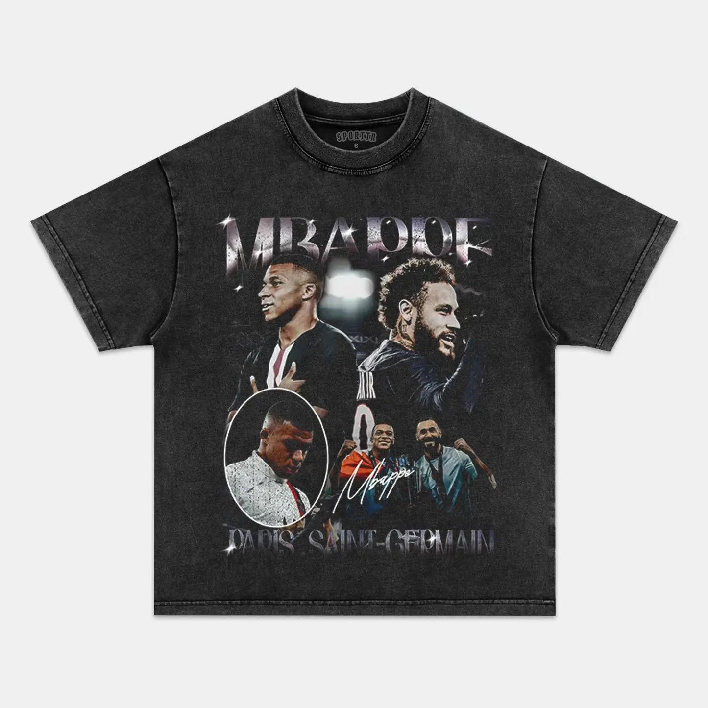 Unisex-Adult Ultra Cotton Washed T-Shirt Graphic  KYLIAN MBAPPÉ & NEYMAR JR  TEE