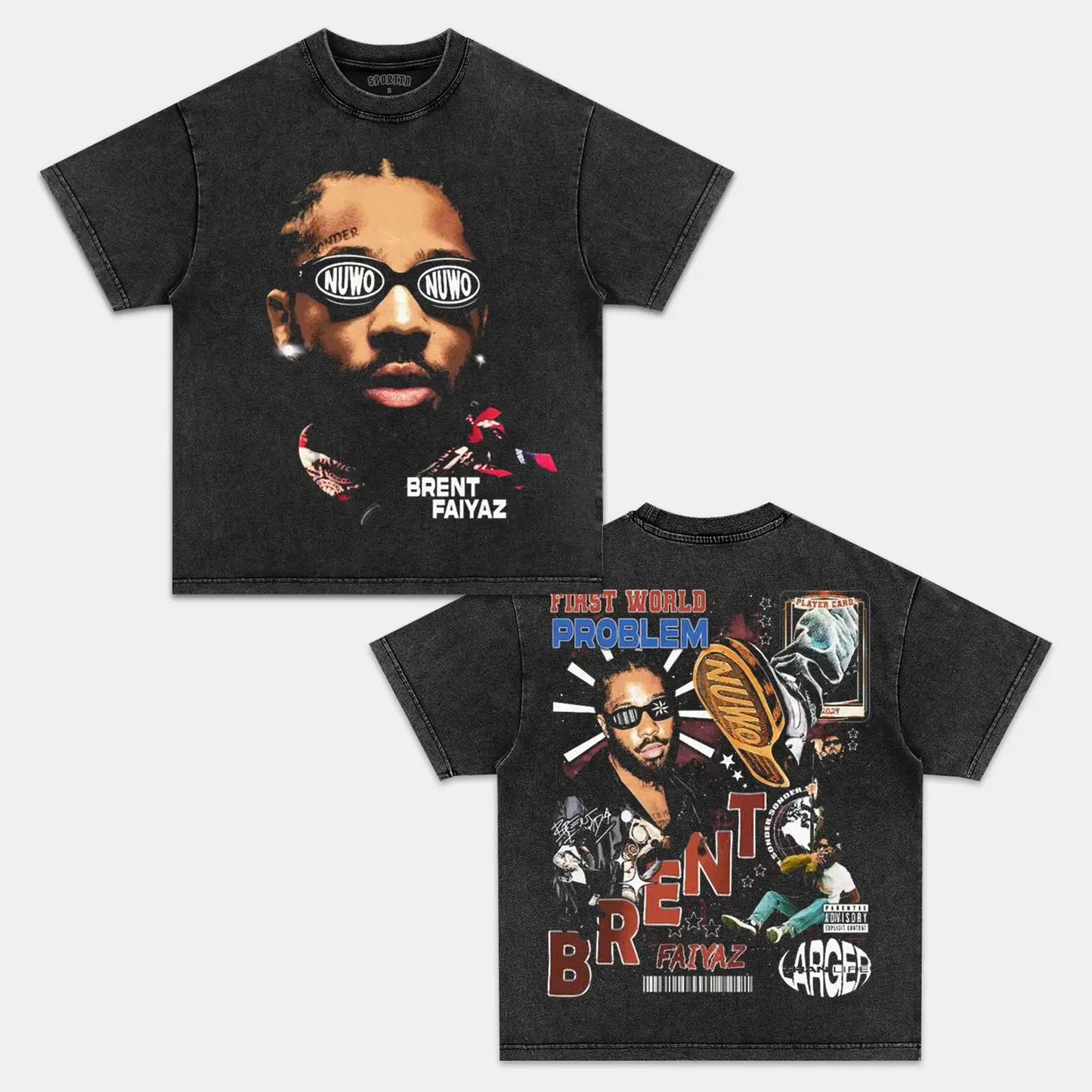 Unisex-Adult Ultra Cotton Washed T-Shirt Graphic  BRENT FAIYAZ V2 TEE