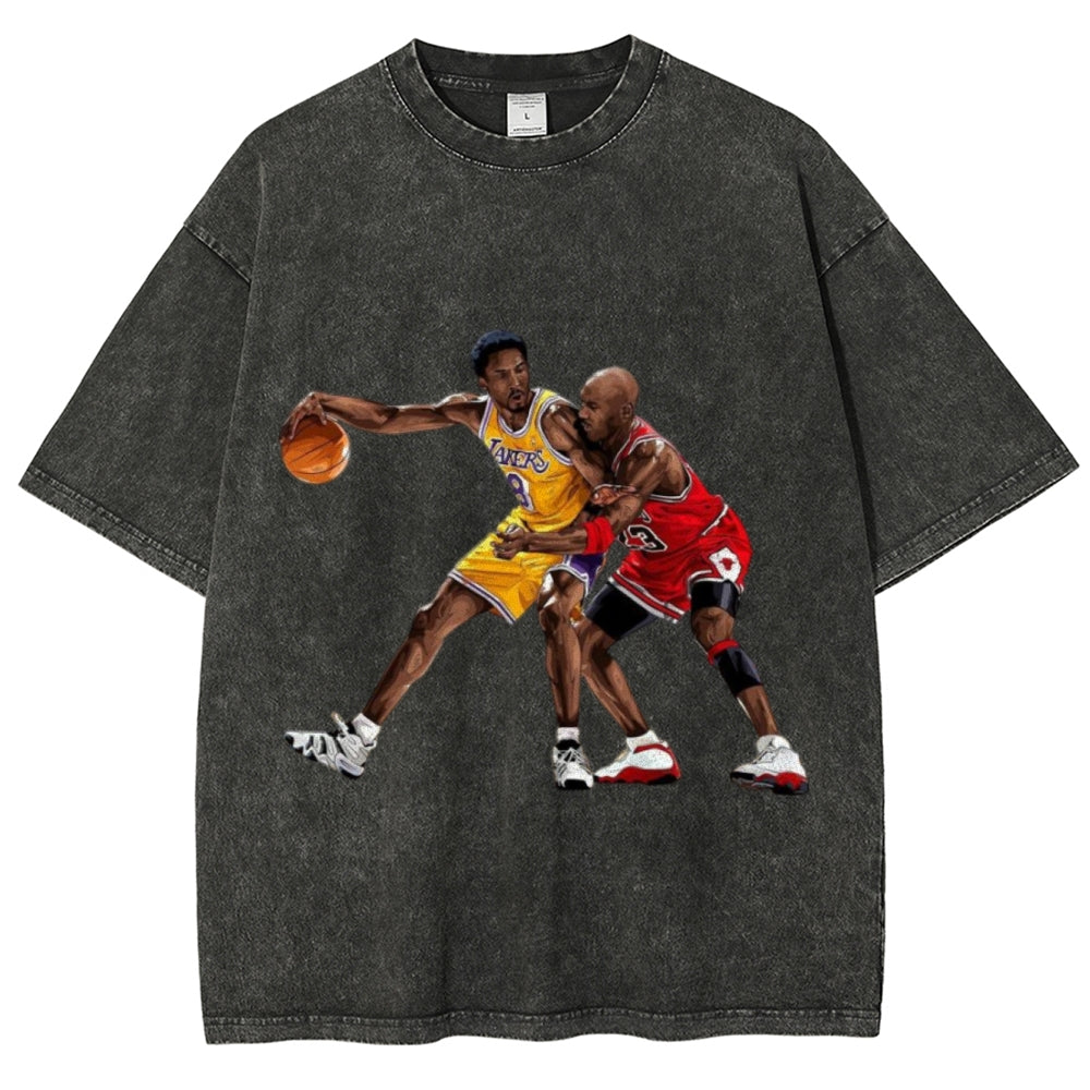 Unisex-Adult Ultra Cotton Washed T-Shirt Graphic KOBE & JORDAN 2024 TEE