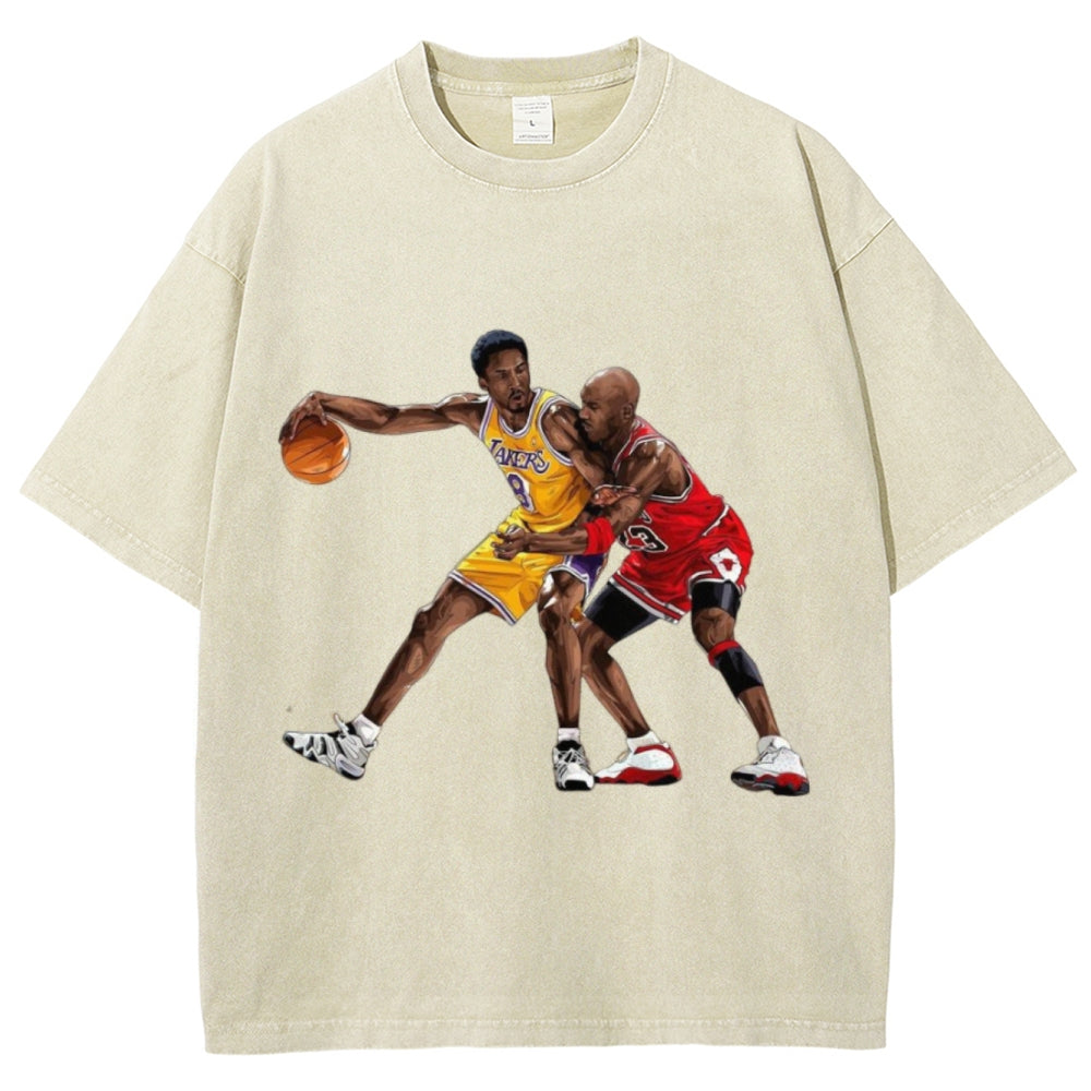 Unisex-Adult Ultra Cotton Washed T-Shirt Graphic KOBE & JORDAN 2024 TEE