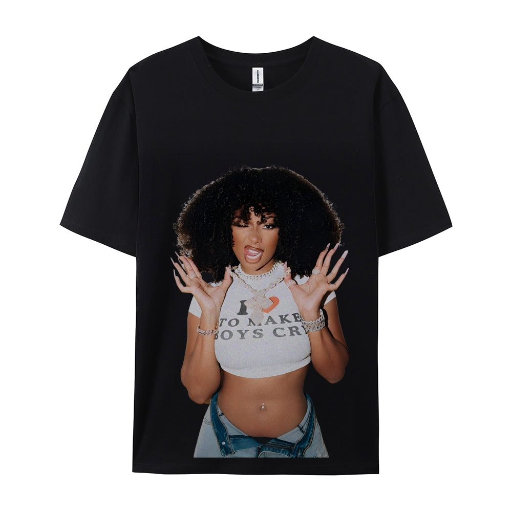 Unisex-Adult Ultra Cotton Washed T-Shirt Graphic MEGAN THEE STALLION TEE