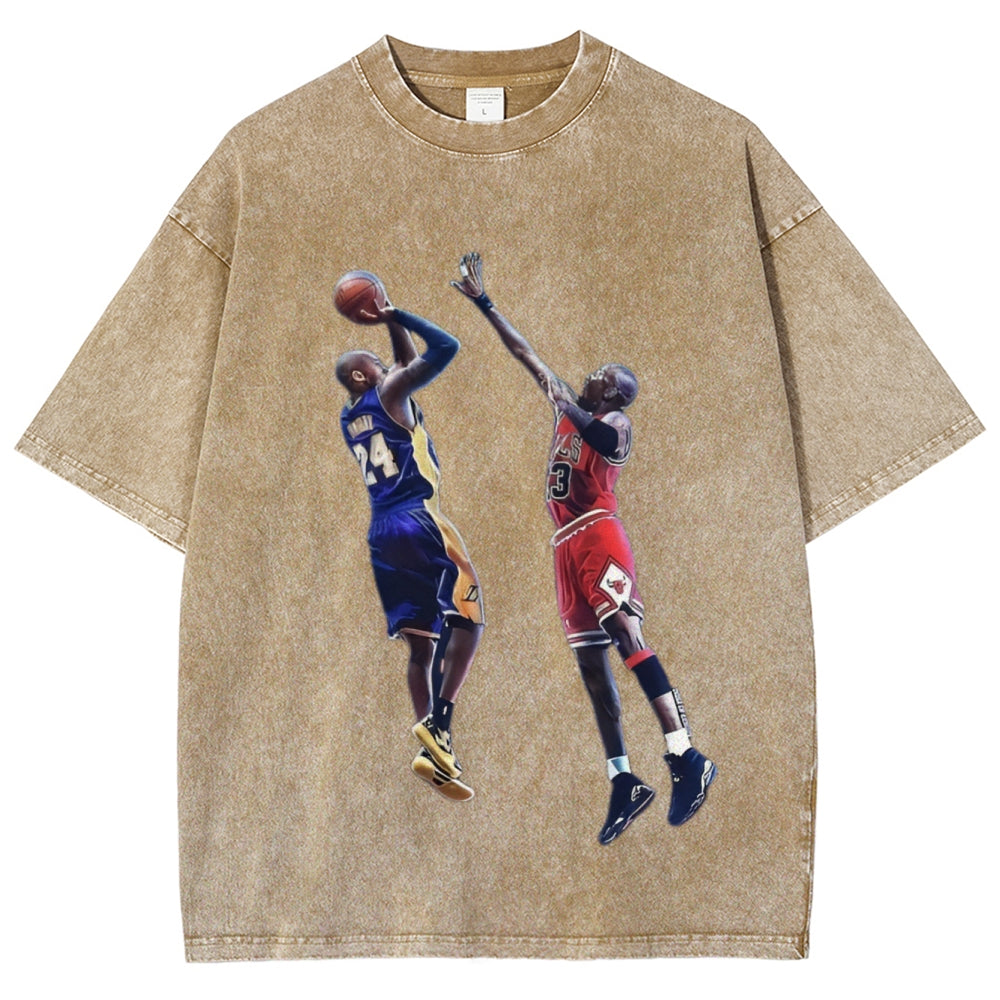 Unisex-Adult Ultra Cotton Washed T-Shirt Graphic KOBE & JORDAN 2024 TEE