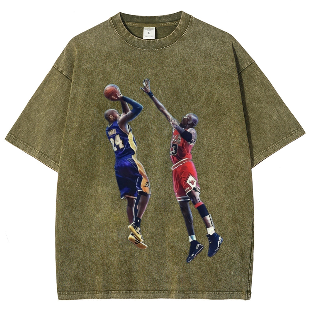 Unisex-Adult Ultra Cotton Washed T-Shirt Graphic KOBE & JORDAN 2024 TEE