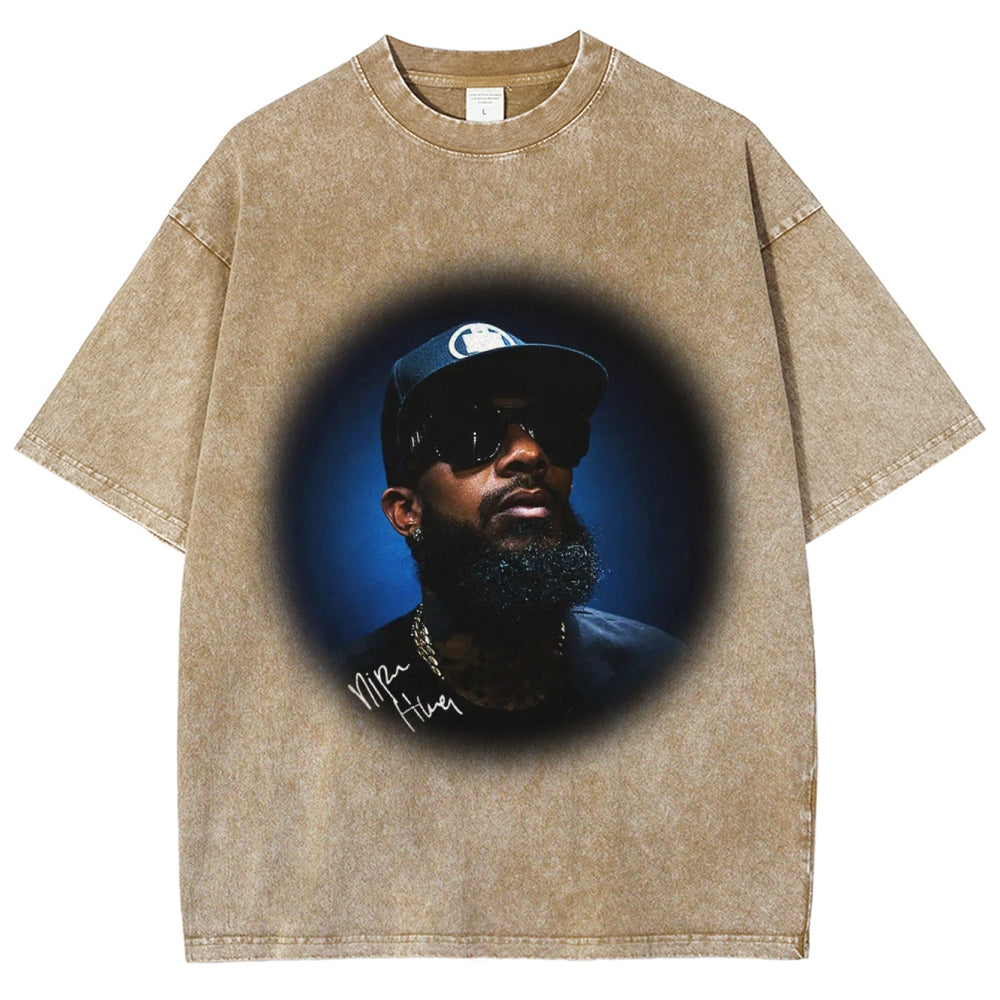 Unisex-Adult Ultra Cotton Washed T-Shirt Graphic NIPSEY_HUSSLE_TEE