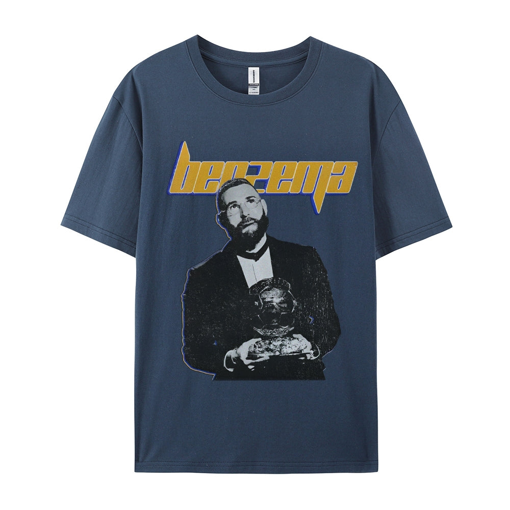 Unisex-Adult Ultra Cotton Washed T-Shirt Graphic BENZEMA CLASSIC TEE