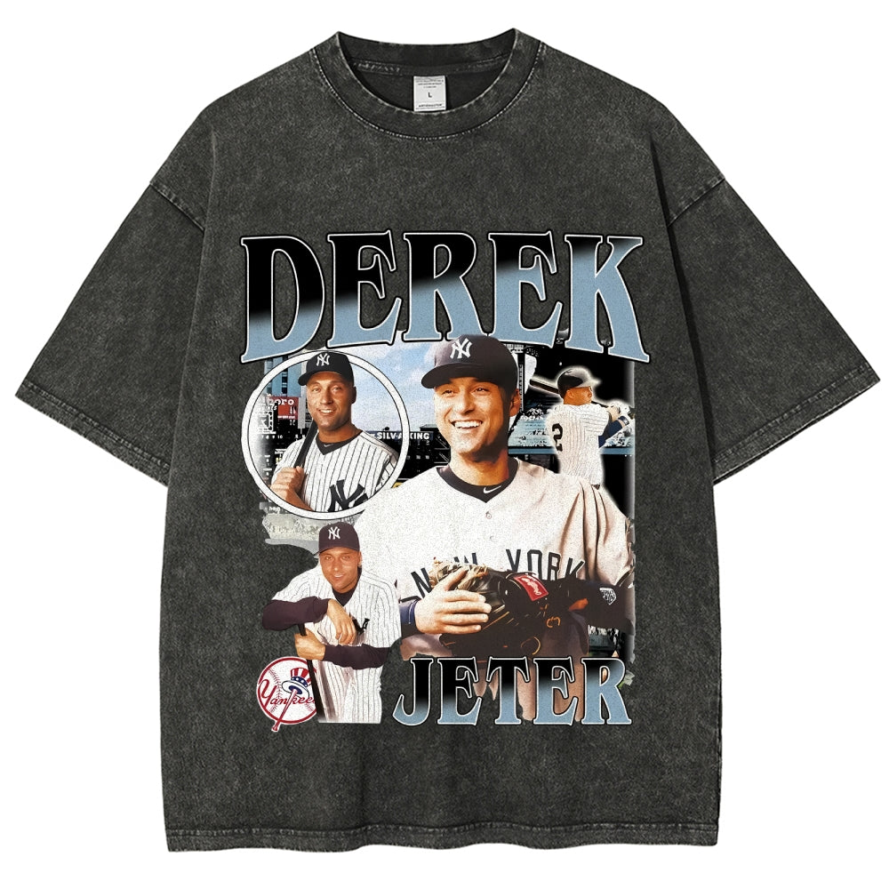 Unisex-Adult Ultra Cotton Washed T-Shirt Graphic DEREK JETER TEE