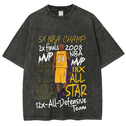 Unisex-Adult Ultra Cotton Washed T-Shirt Graphic Kobe Bryant Achievement Tee