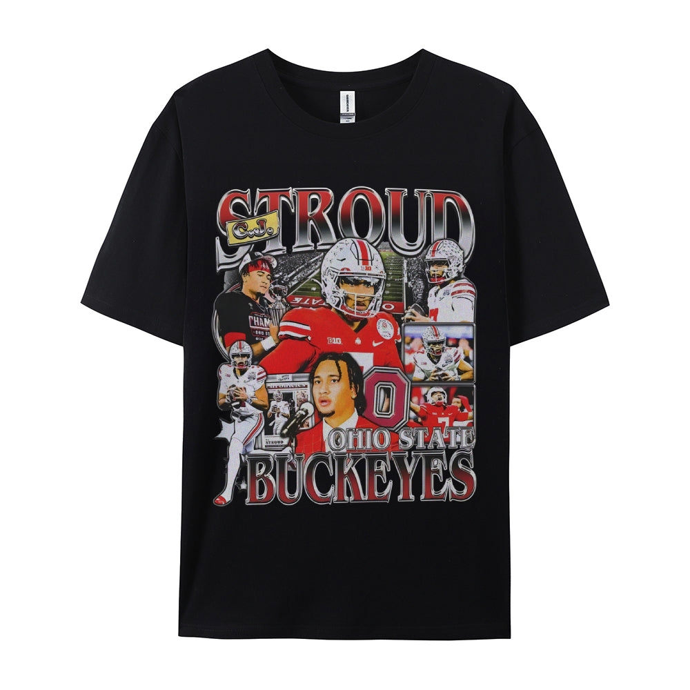 Unisex-Adult Ultra Cotton Washed T-Shirt Graphic CJ STROUD - OSU TEE