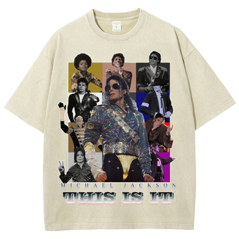 Unisex-Adult Ultra Cotton Washed T-Shirt Graphic Michael Joseph Jackson 2024 TEE