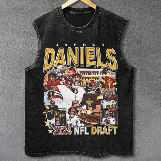 JAYDEN DANIELS - COMMANDERS UNISEX VINTAGE WASHED TANK