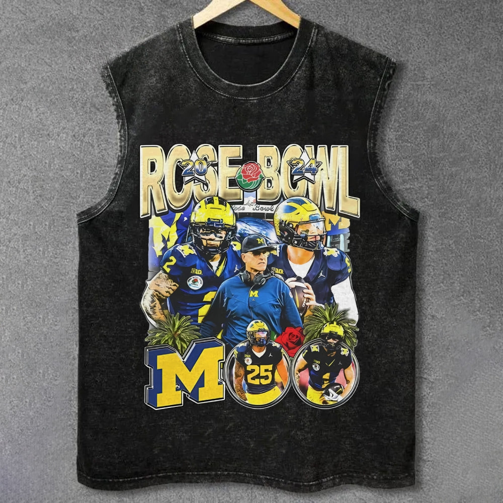 MICHIGAN - ROSE BOWL UNISEX VINTAGE WASHED TANK